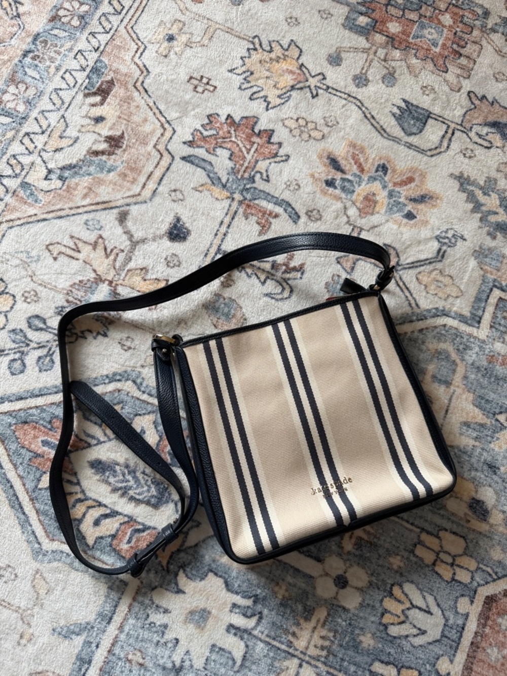 Kate Spade Hudson Striped Canvas Messenger Bag